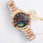 Omega Aqua Terra 150m Black Dial Two Tone Rose Gold Automatic Copy Watch 41